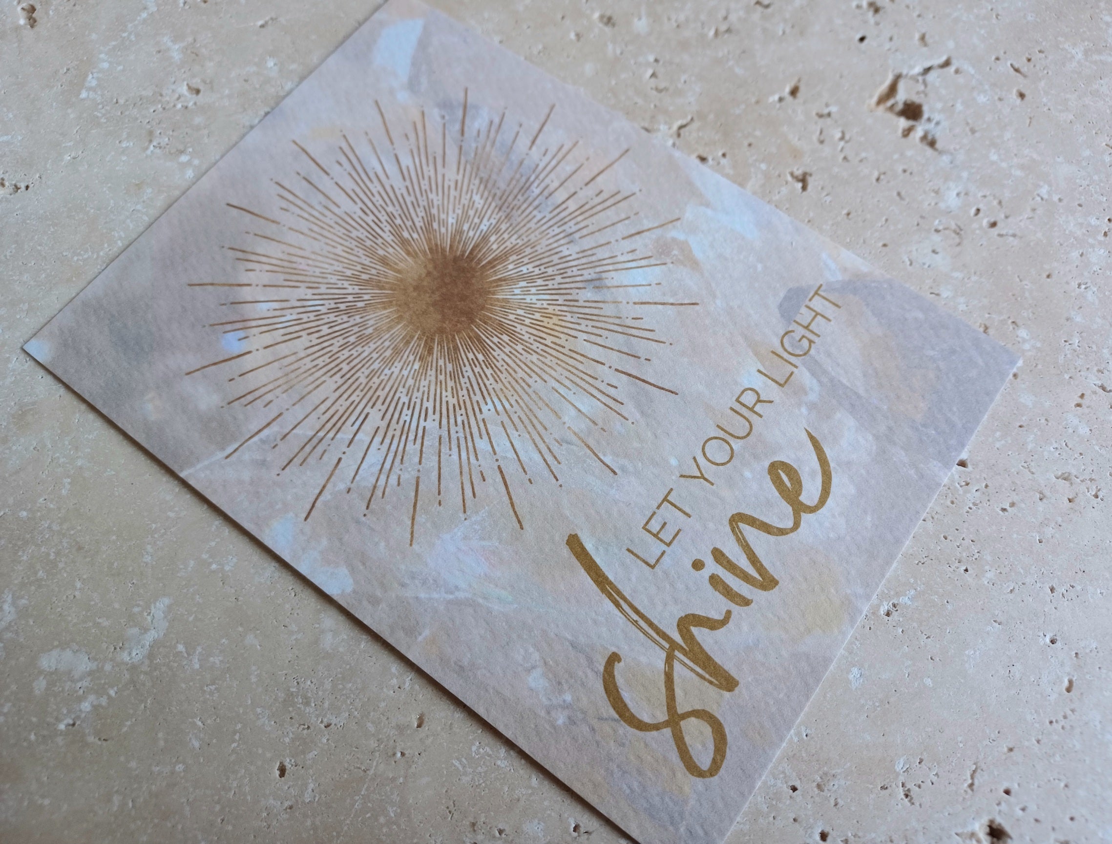 Postkarte LET YOUR LIGHT shine