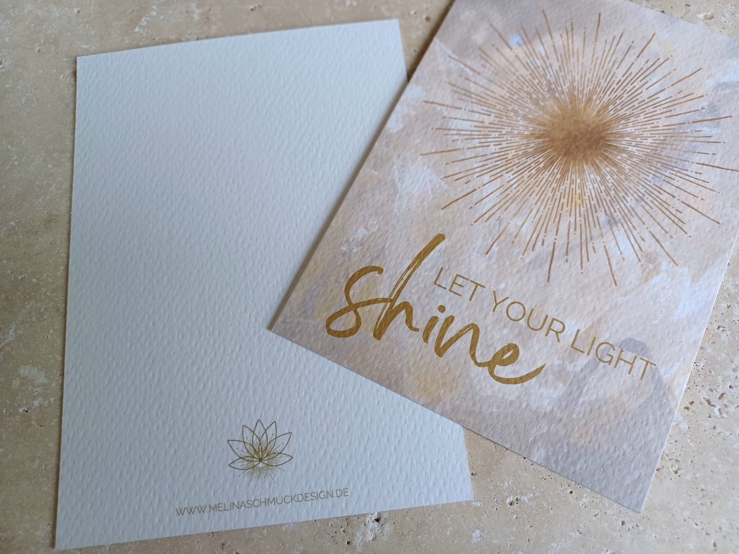 Postkarte LET YOUR LIGHT shine