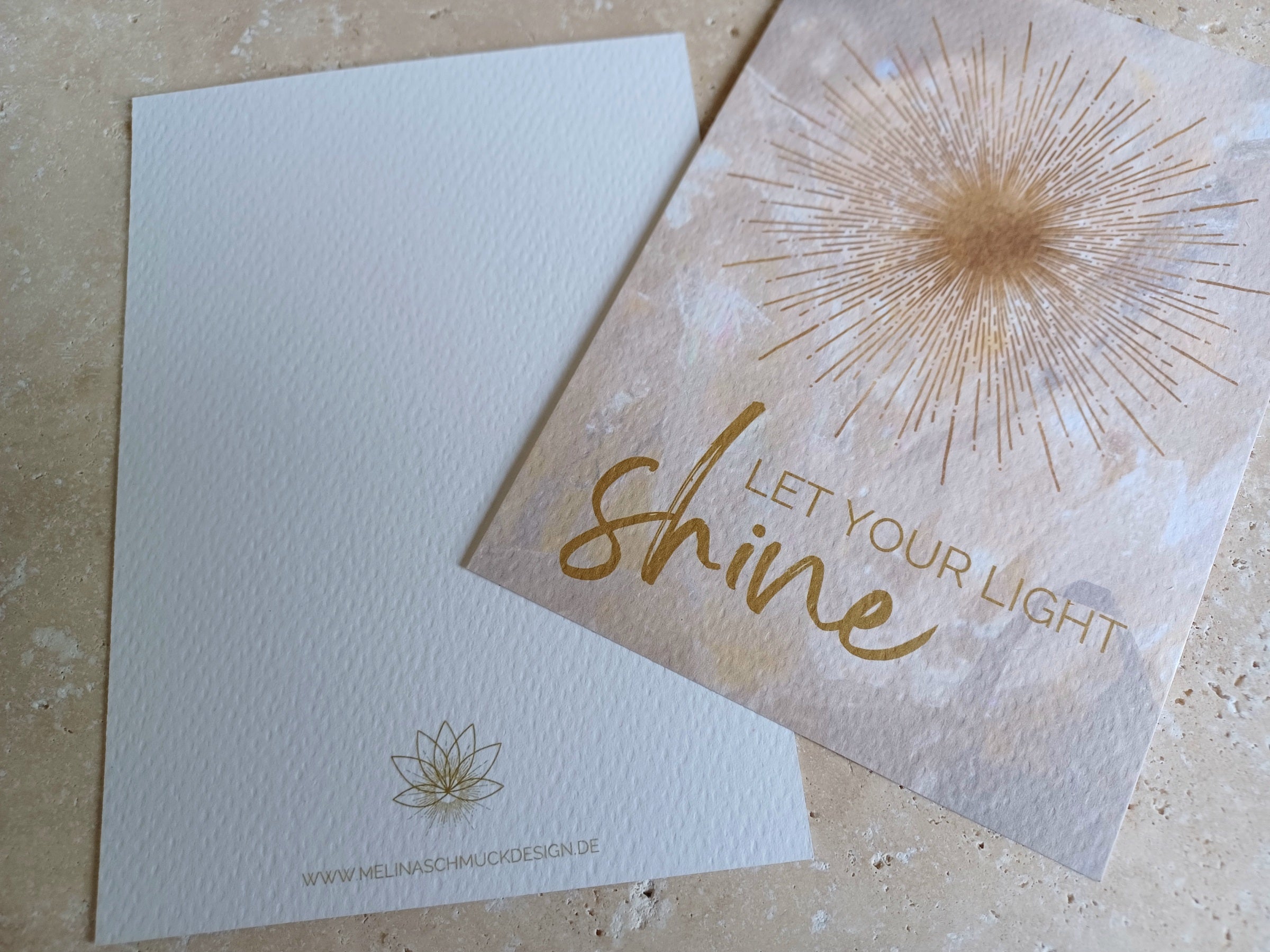 Postkarte LET YOUR LIGHT shine