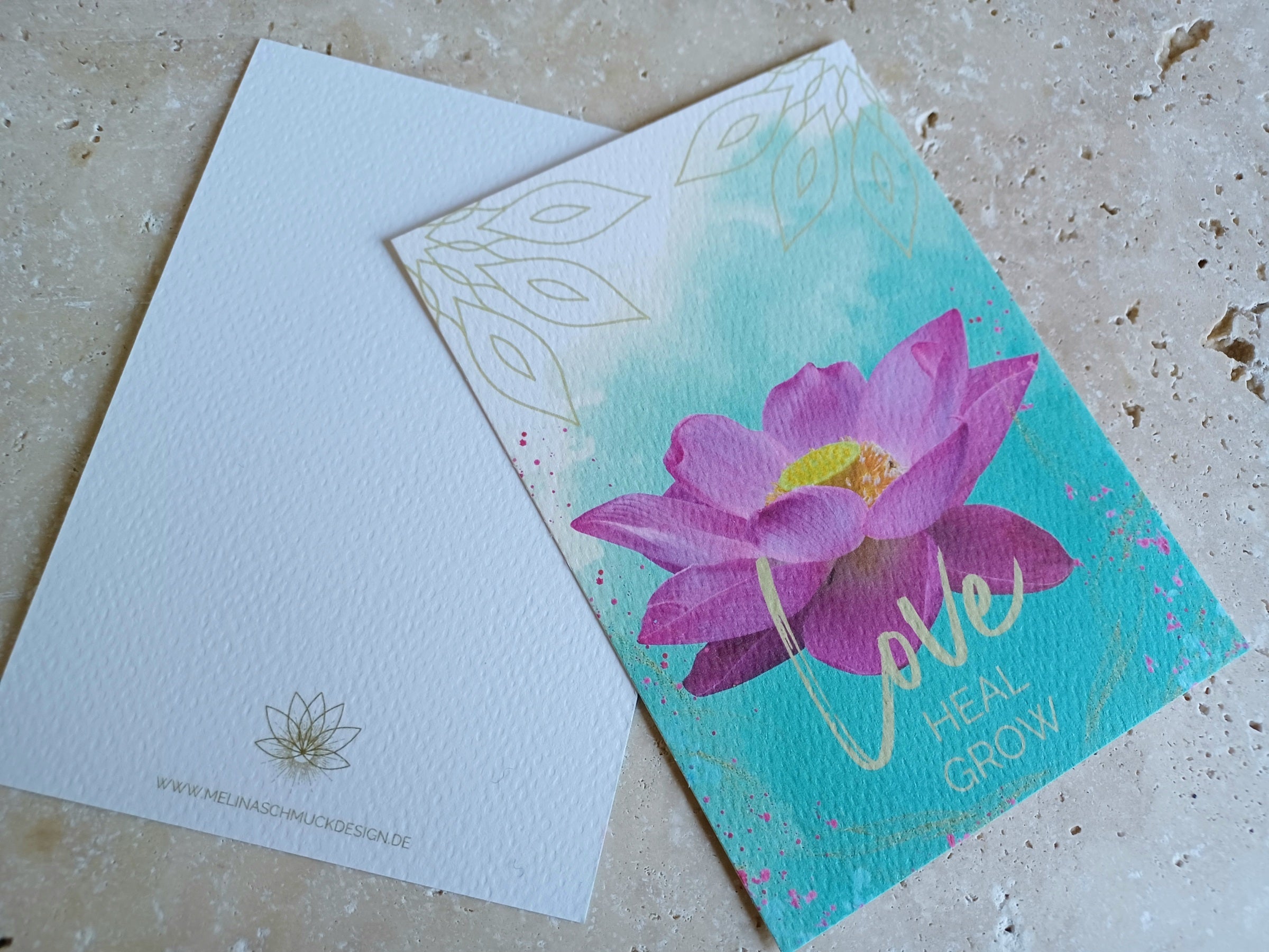 Postkarte Love HEAL GROW