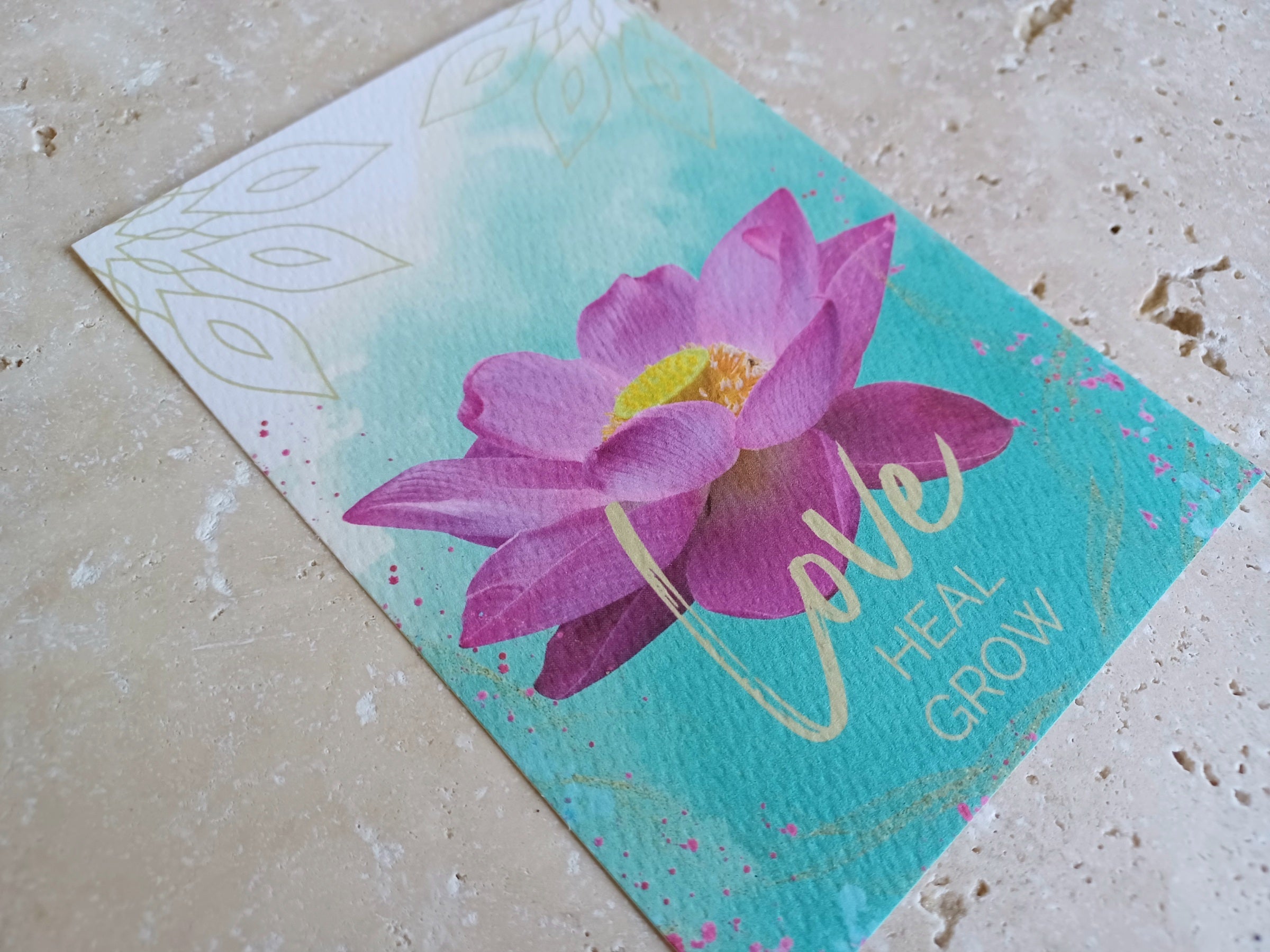 Postkarte Love HEAL GROW