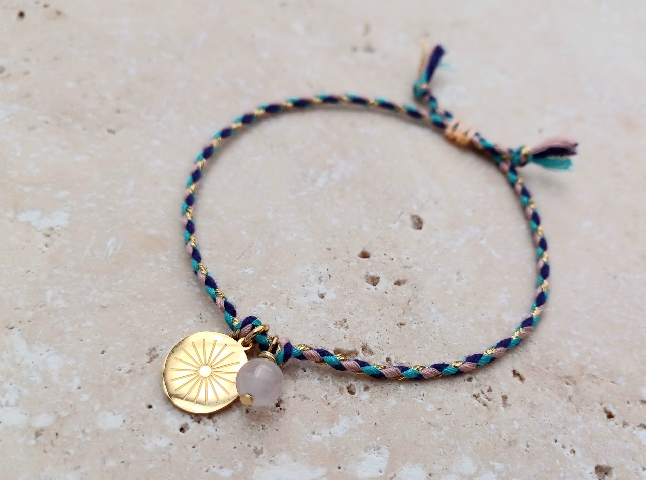 Armbändchen Sonne deepblue/rosa