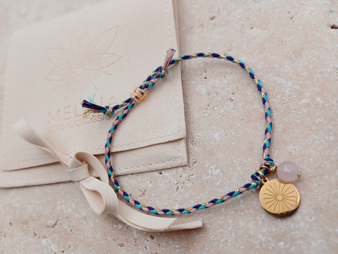 Armbändchen Sonne deepblue/rosa