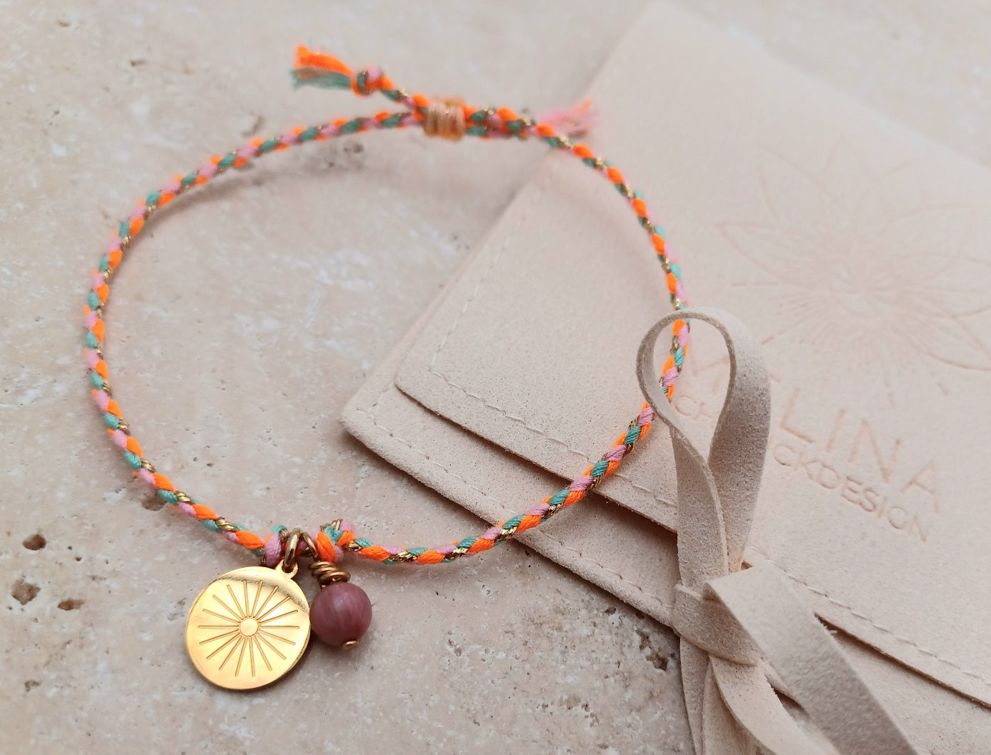 Armbändchen Sonne orange/rosa