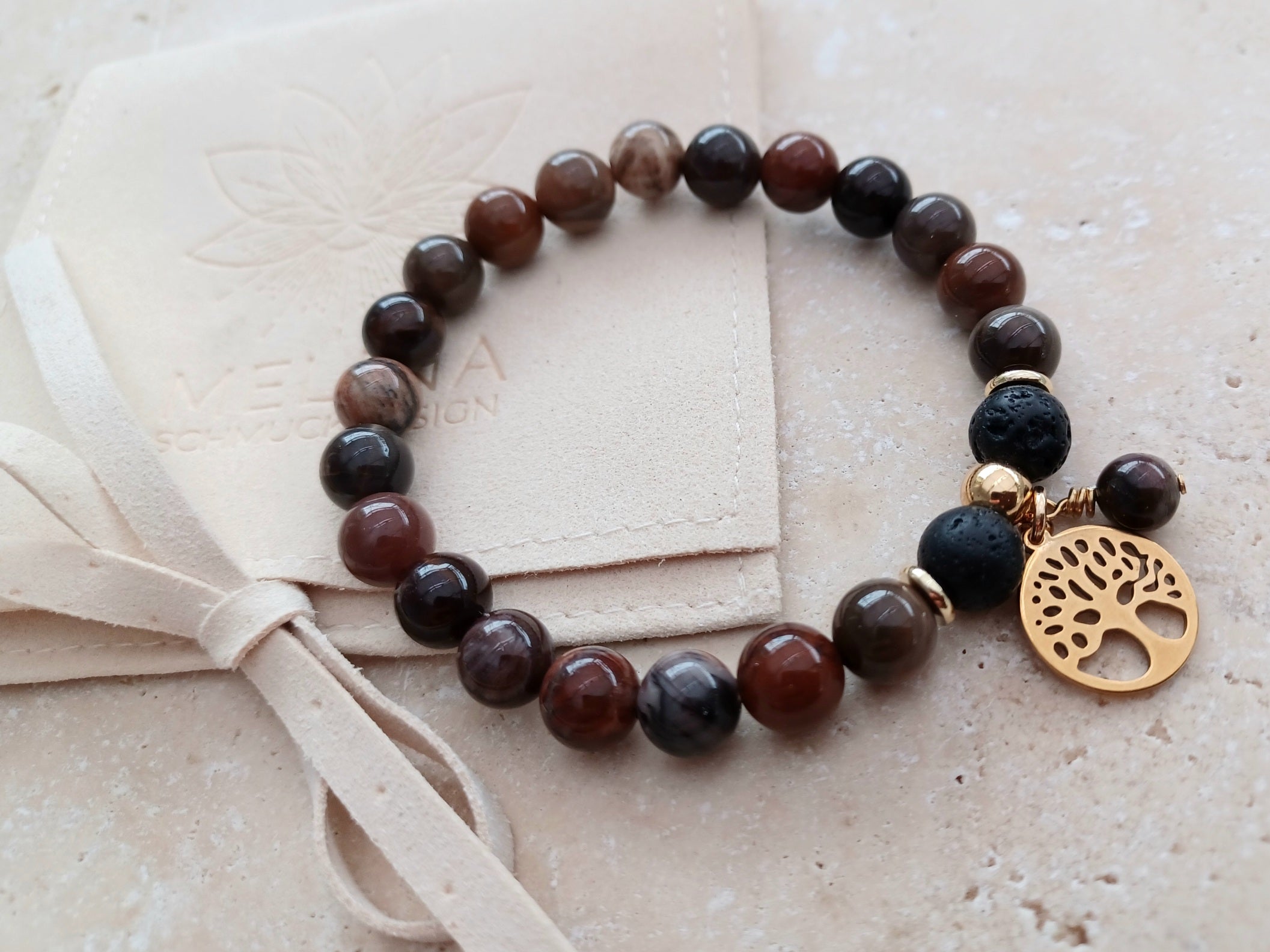 Armband LEBENSBAUM ...Wachstum und Stabilität beginnt in der Ruhe.“