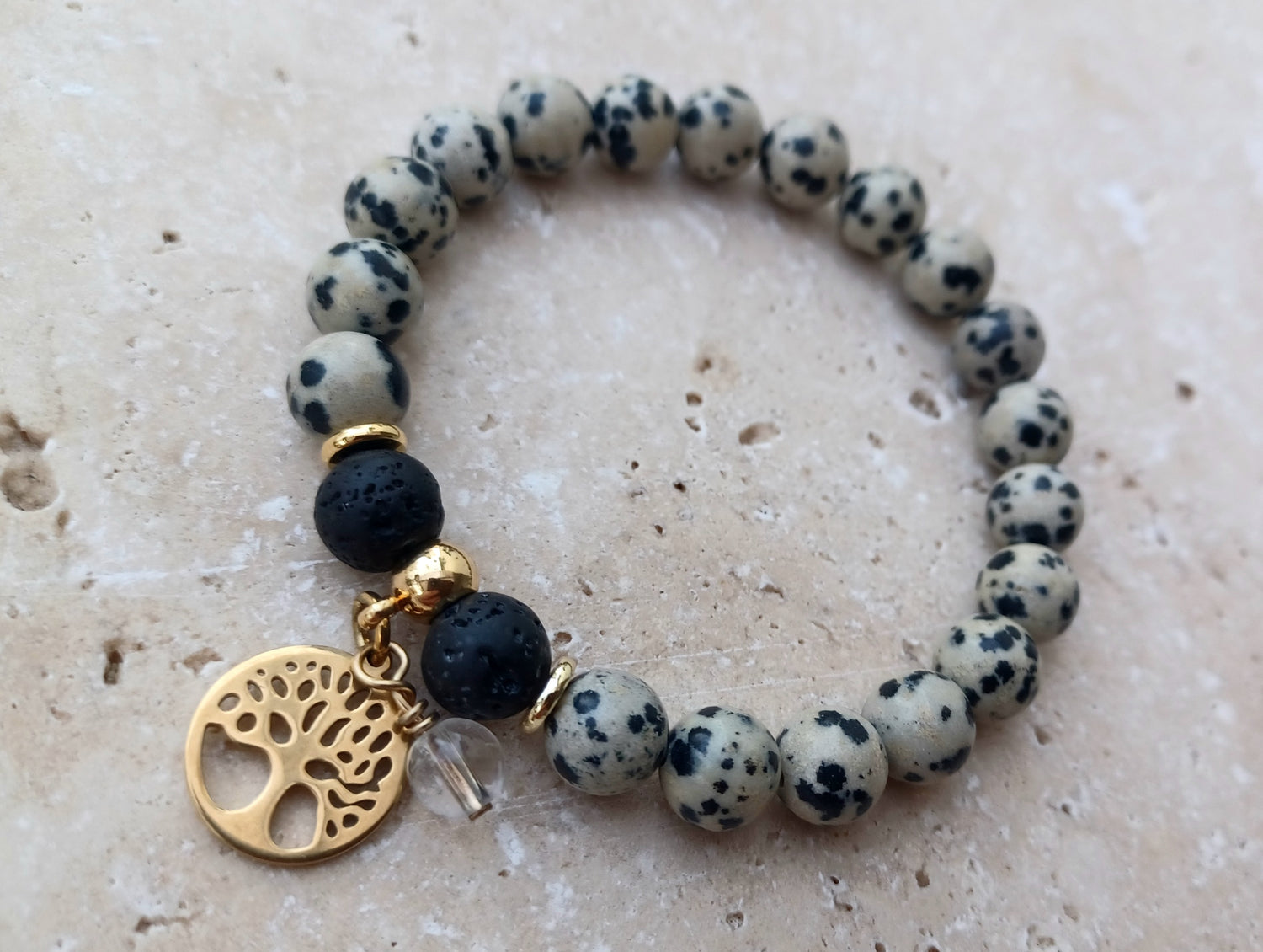 dalmainejaspis-armband-mit lebensbaum-anhänger