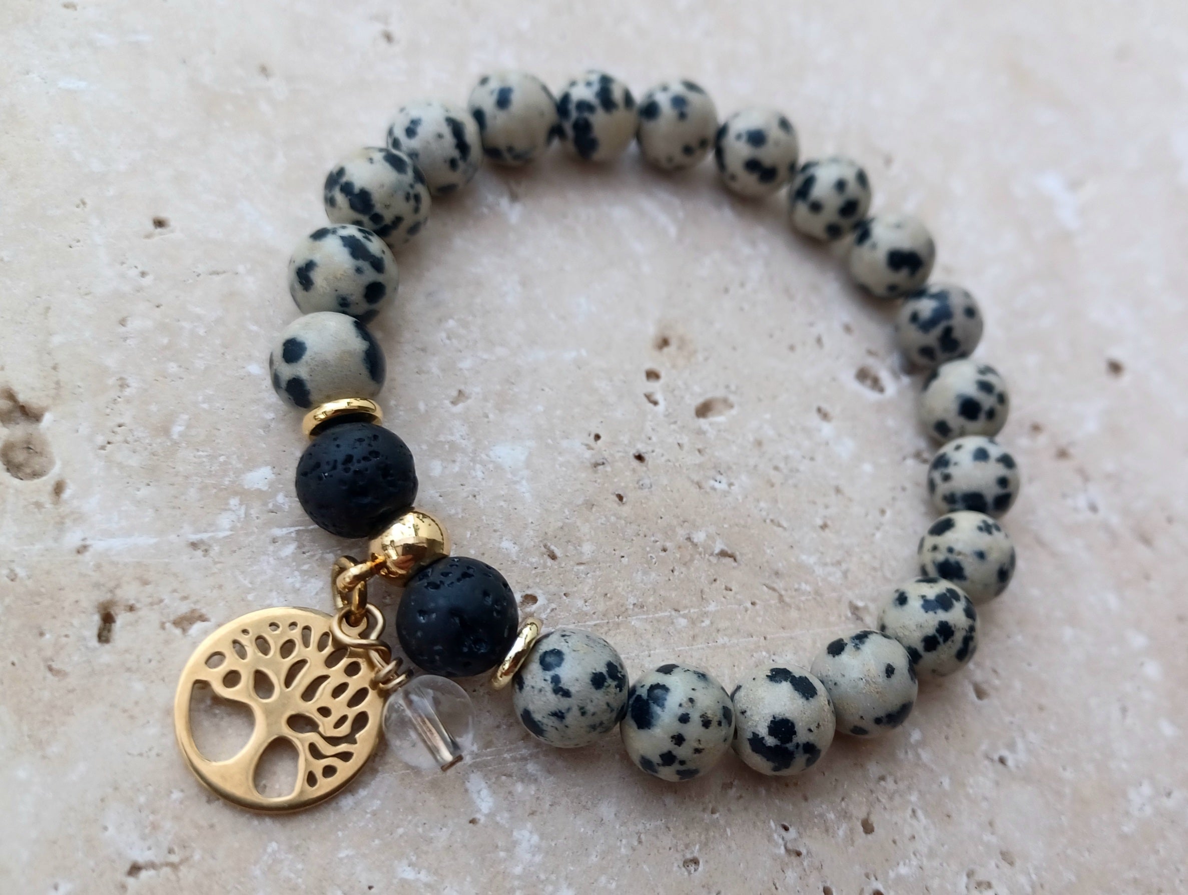 dalmainejaspis-armband-mit lebensbaum-anhänger
