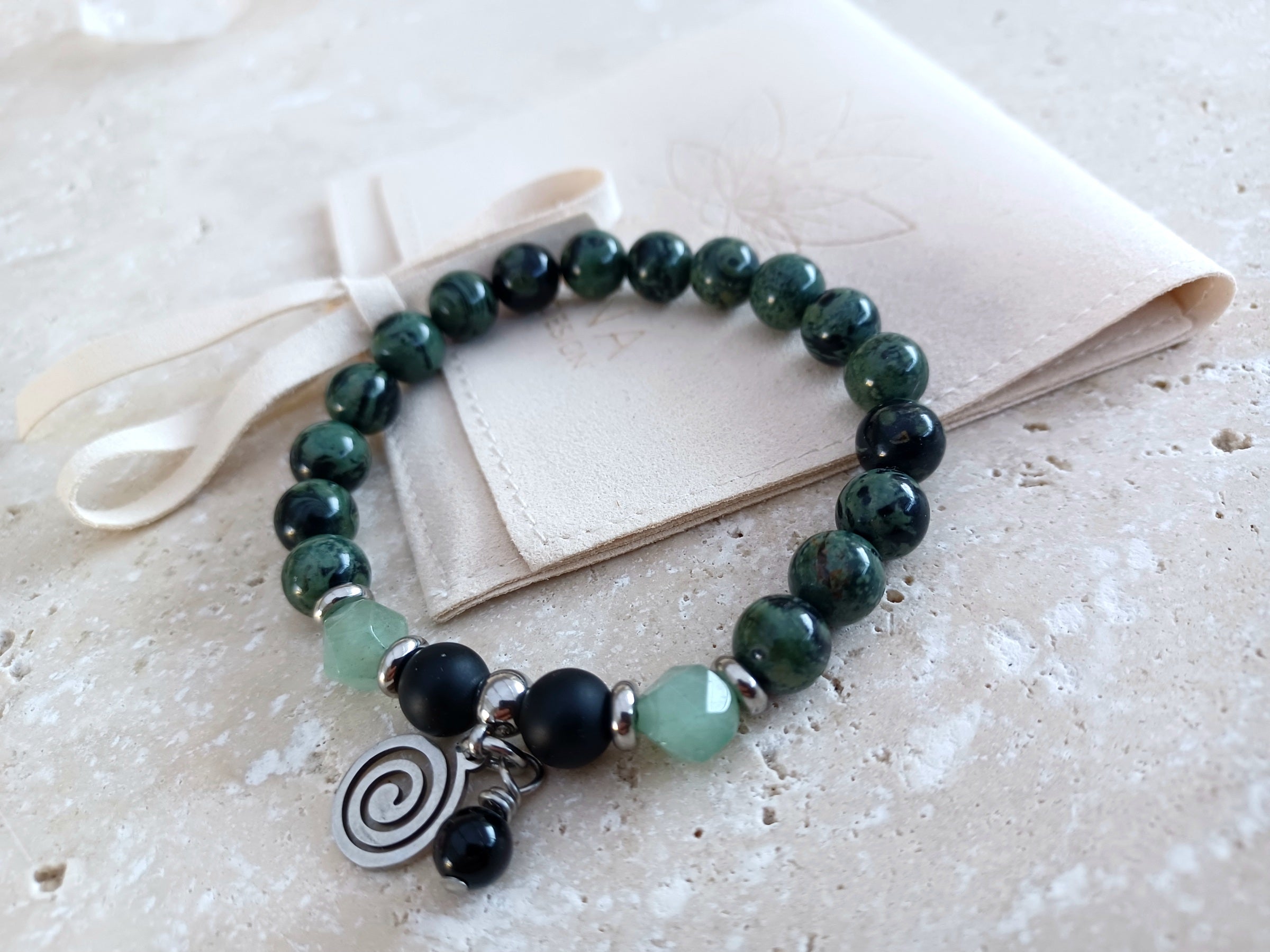 Armband Spirale (Kabamba Aventurin Onyx)