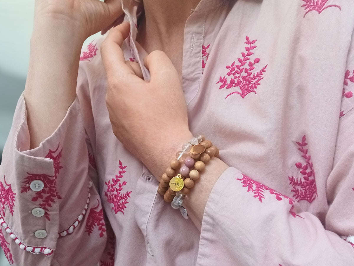 Armband I AM – Vertrauen | Sandelholz & Rhodonit