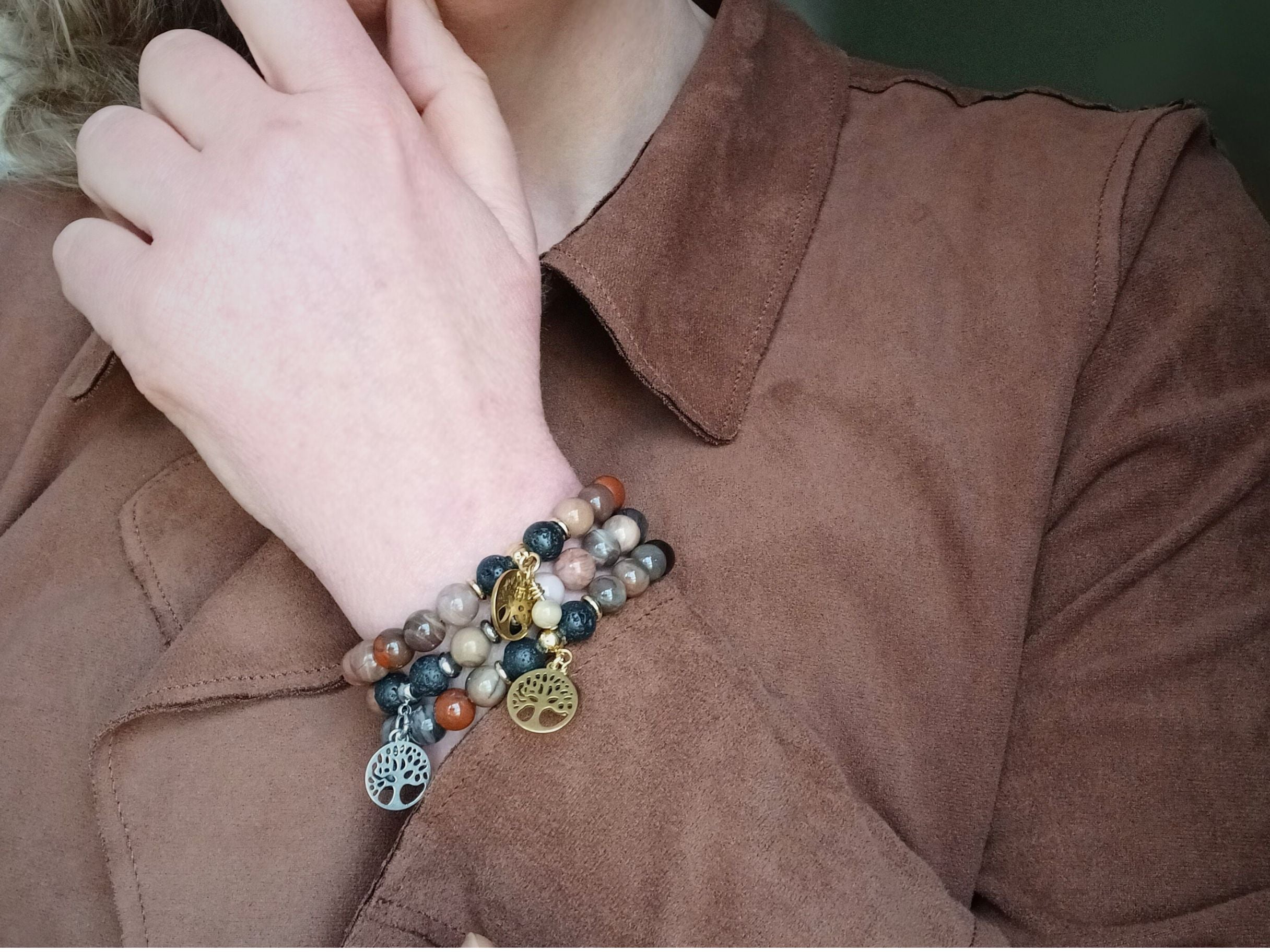 Armband LEBENSBAUM ...Wachstum und Stabilität beginnt in der Ruhe.“