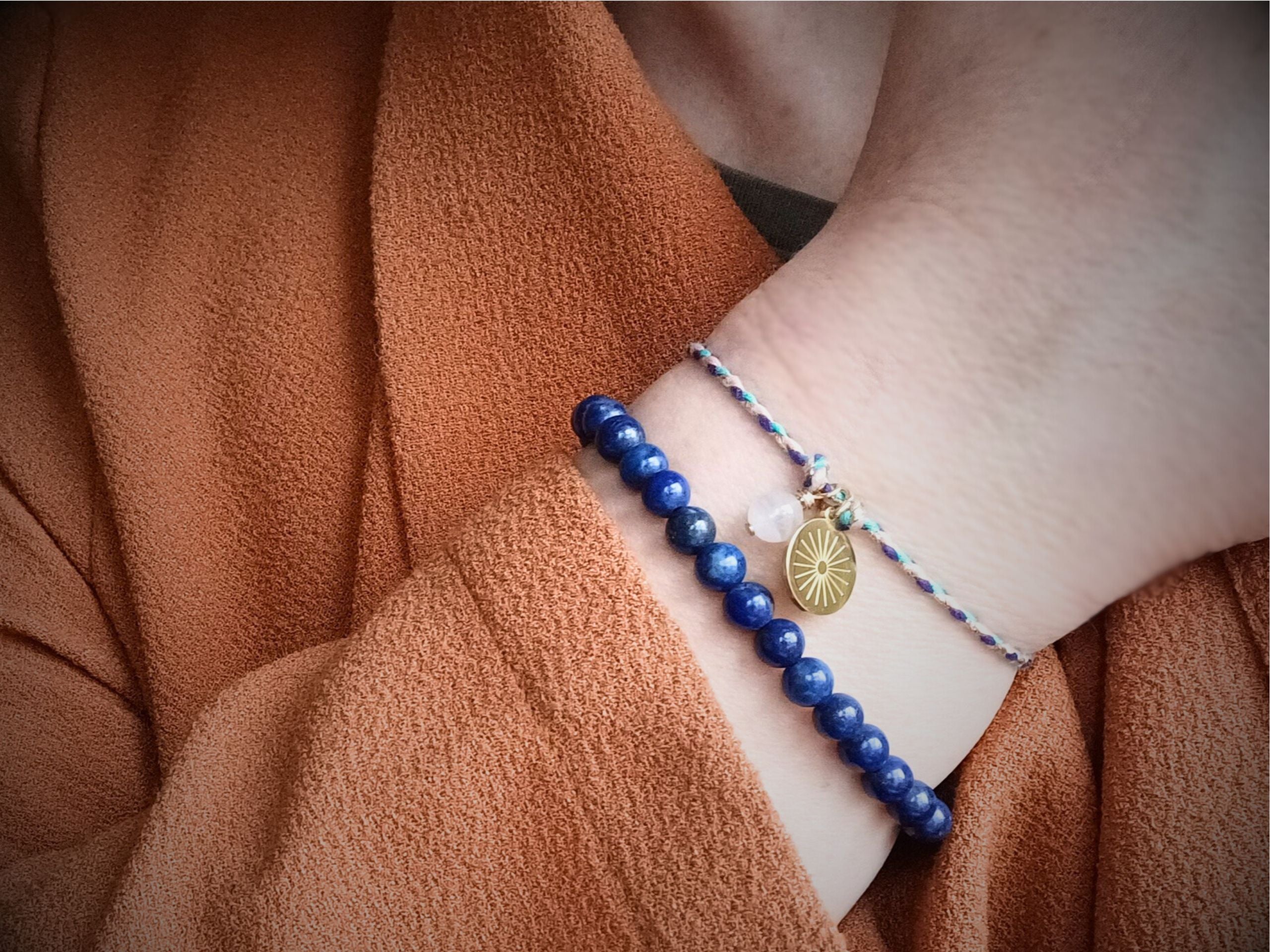 Armbändchen Sonne deepblue/rosa