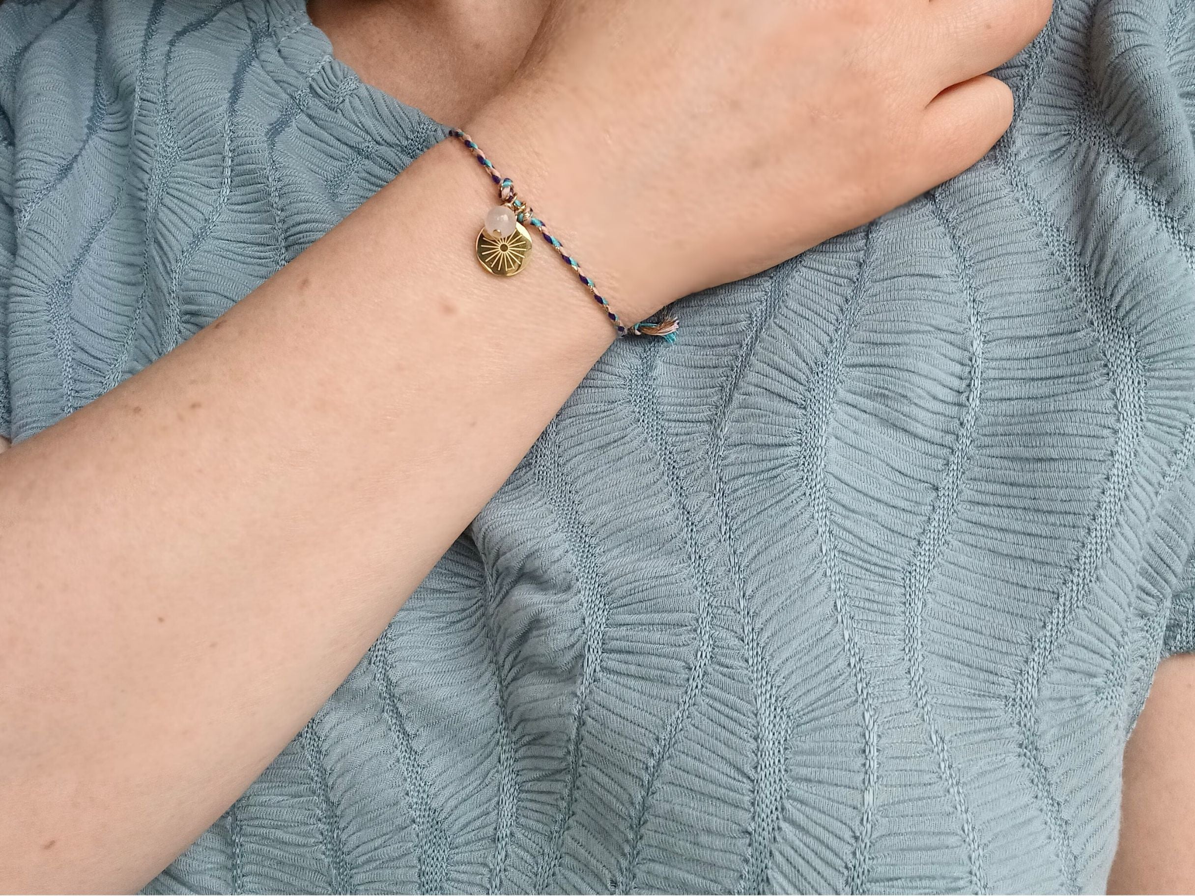 Armbändchen Sonne deepblue/rosa