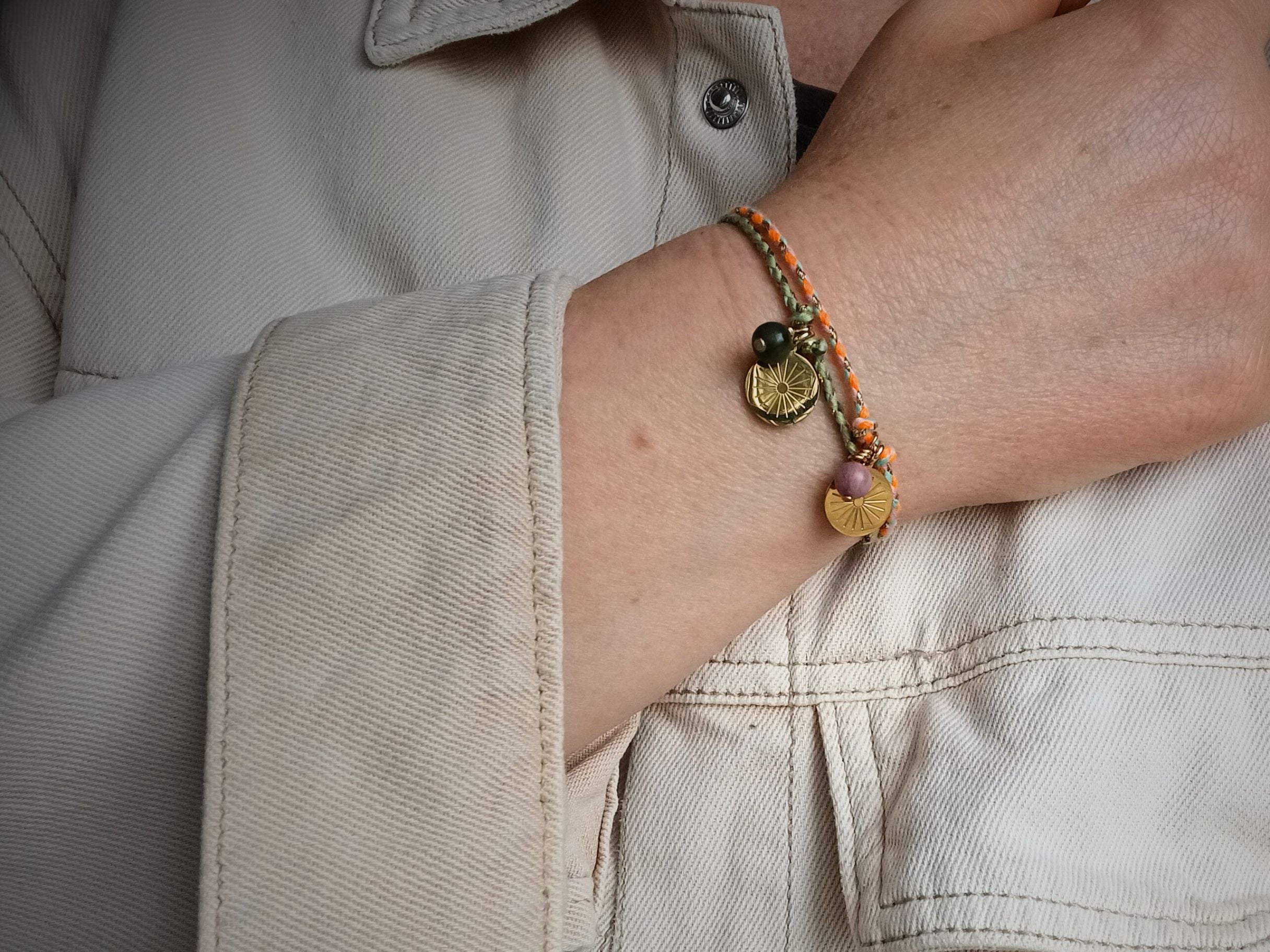 Armbändchen Sonne orange/rosa