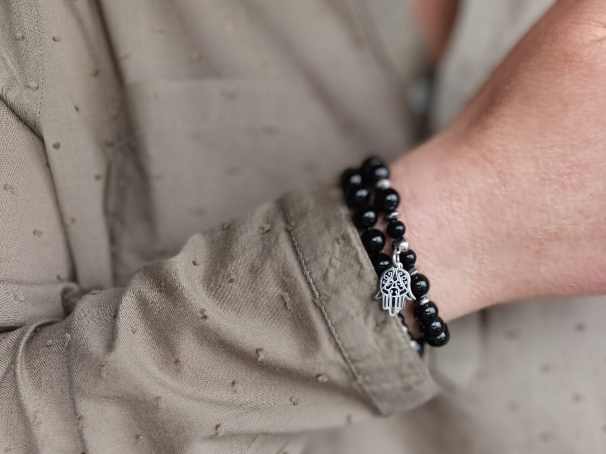 Armband Hand der Fatima (schwarzer Turmalin)