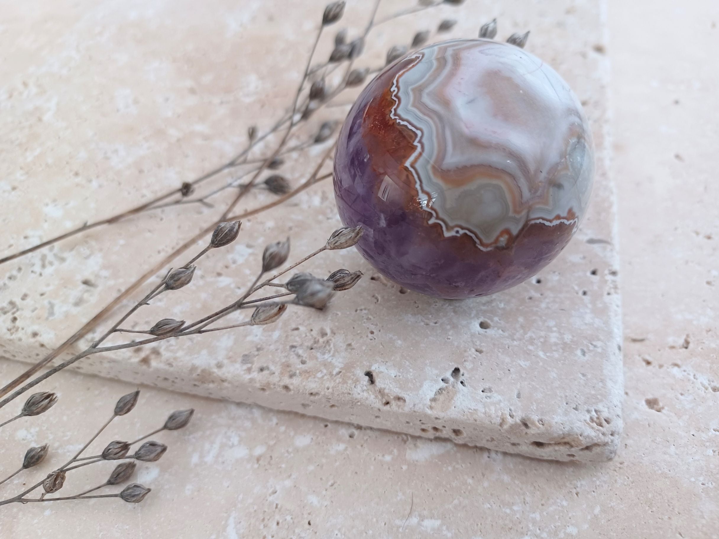 Achat in Amethyst Kugel