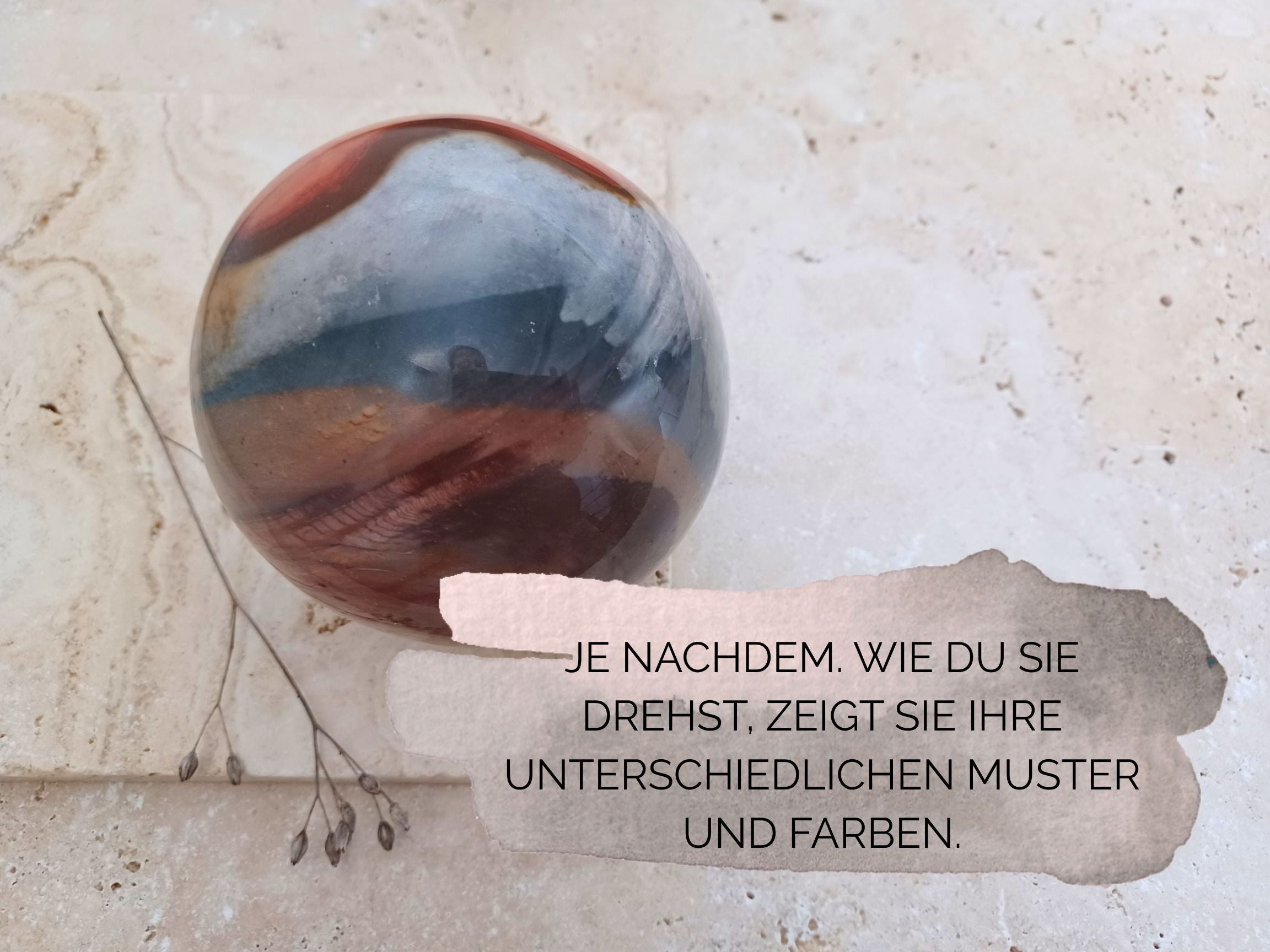 Polychromjaspis-Kugel - Schöpferkraft und Fantasie