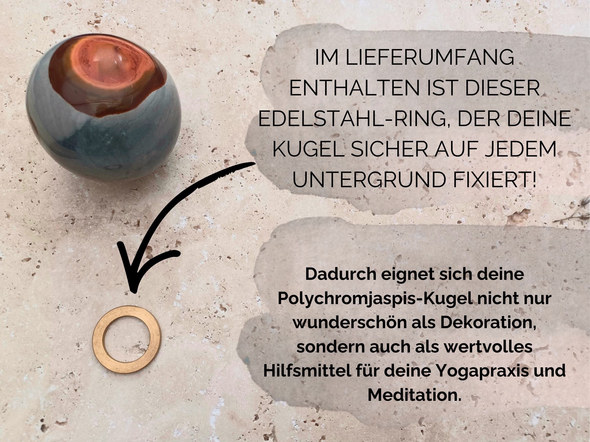 Polychromjaspis Kugel - Kreativität und Fantasie