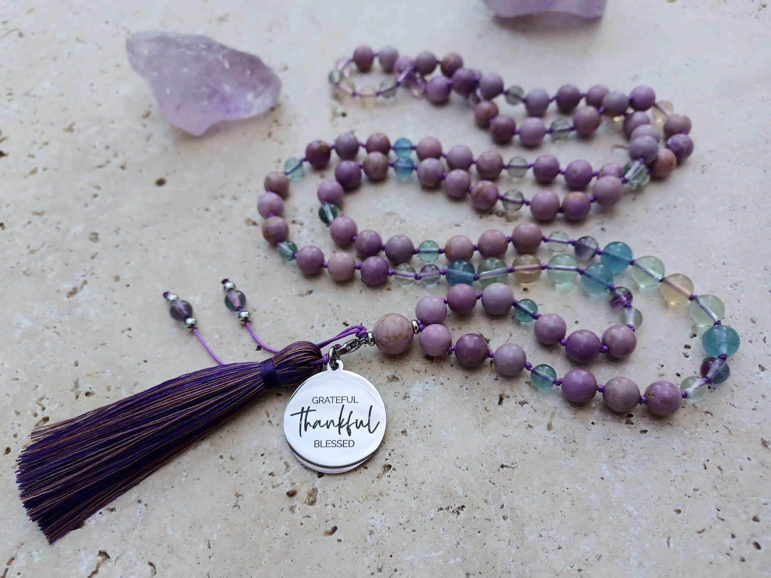 Mala Grateful • Thankful • Blessed - Dankbarkeit ist der Beginn von innerem Reichtum.