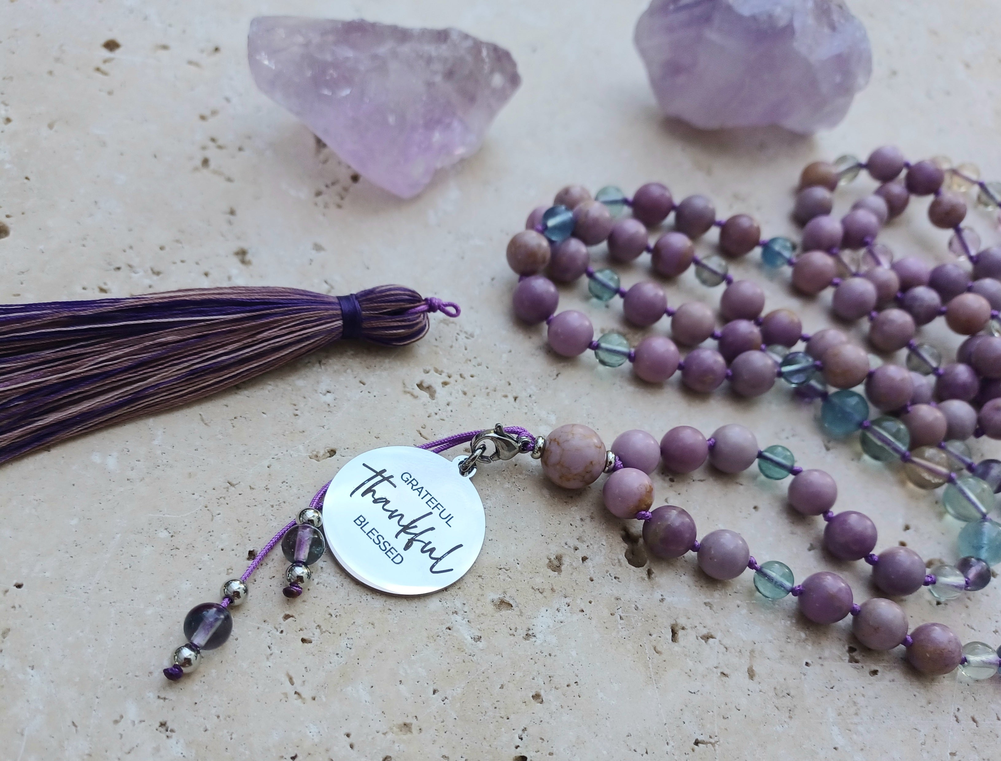 Mala Grateful • Thankful • Blessed - Dankbarkeit ist der Beginn von innerem Reichtum.