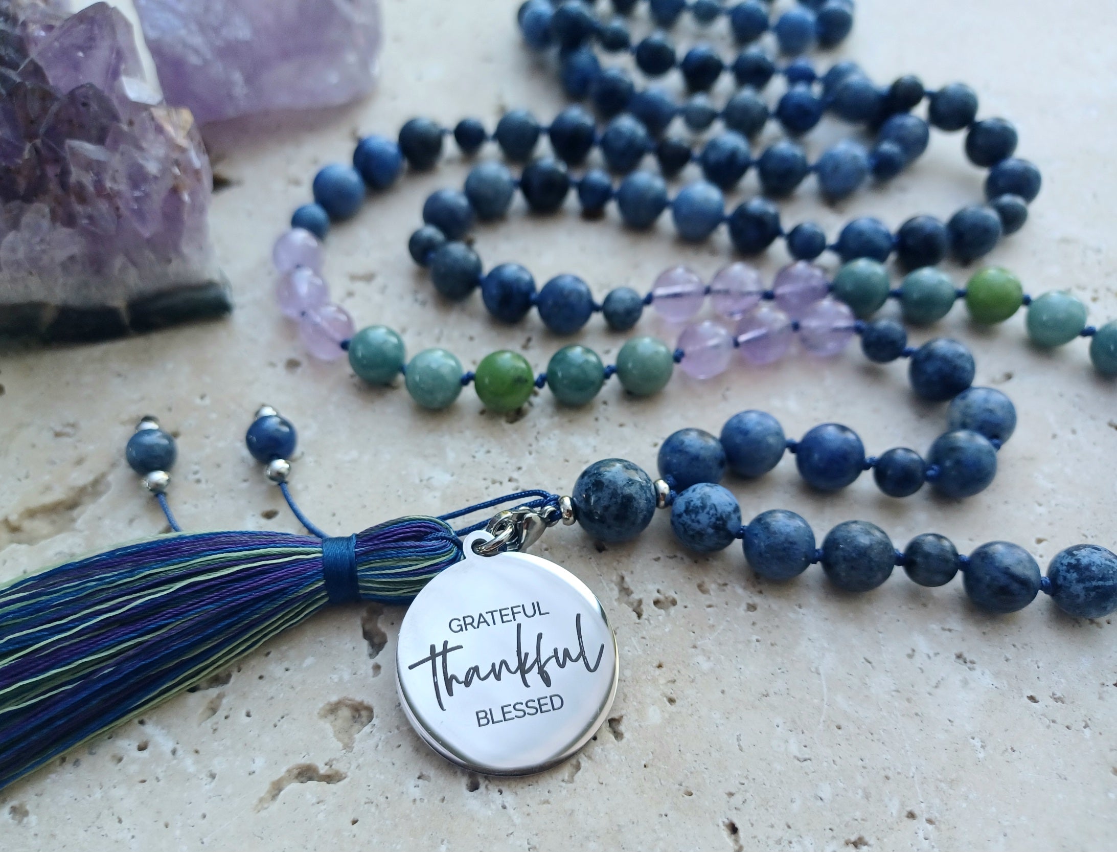 Mala „Grateful • Thankful • Blessed“ - Dankbarkeit und Frieden