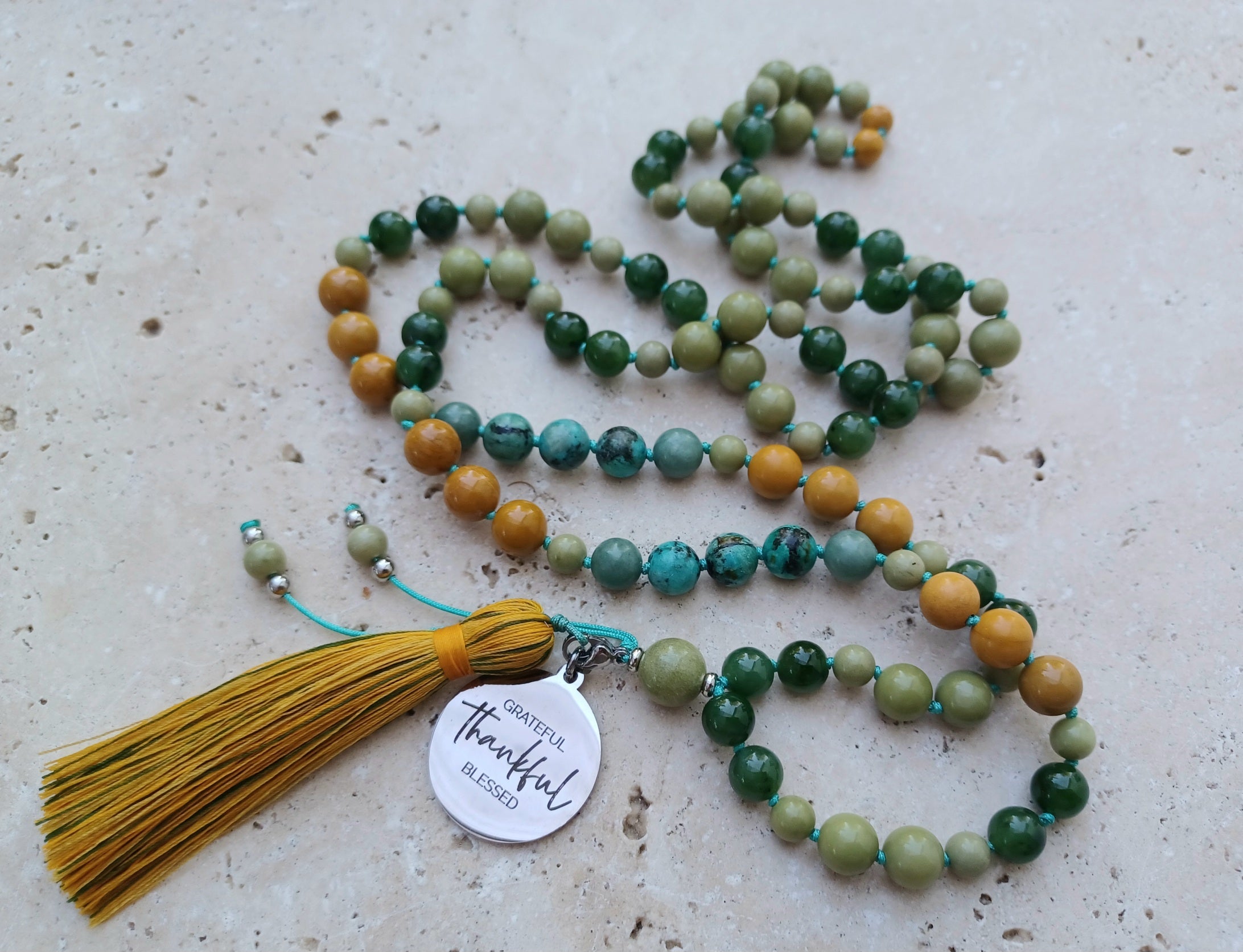 Mala GRATEFUL. Thankful. BLESSED. - Ein dankbares Herz erkennt den Reichtum, der längst da ist.