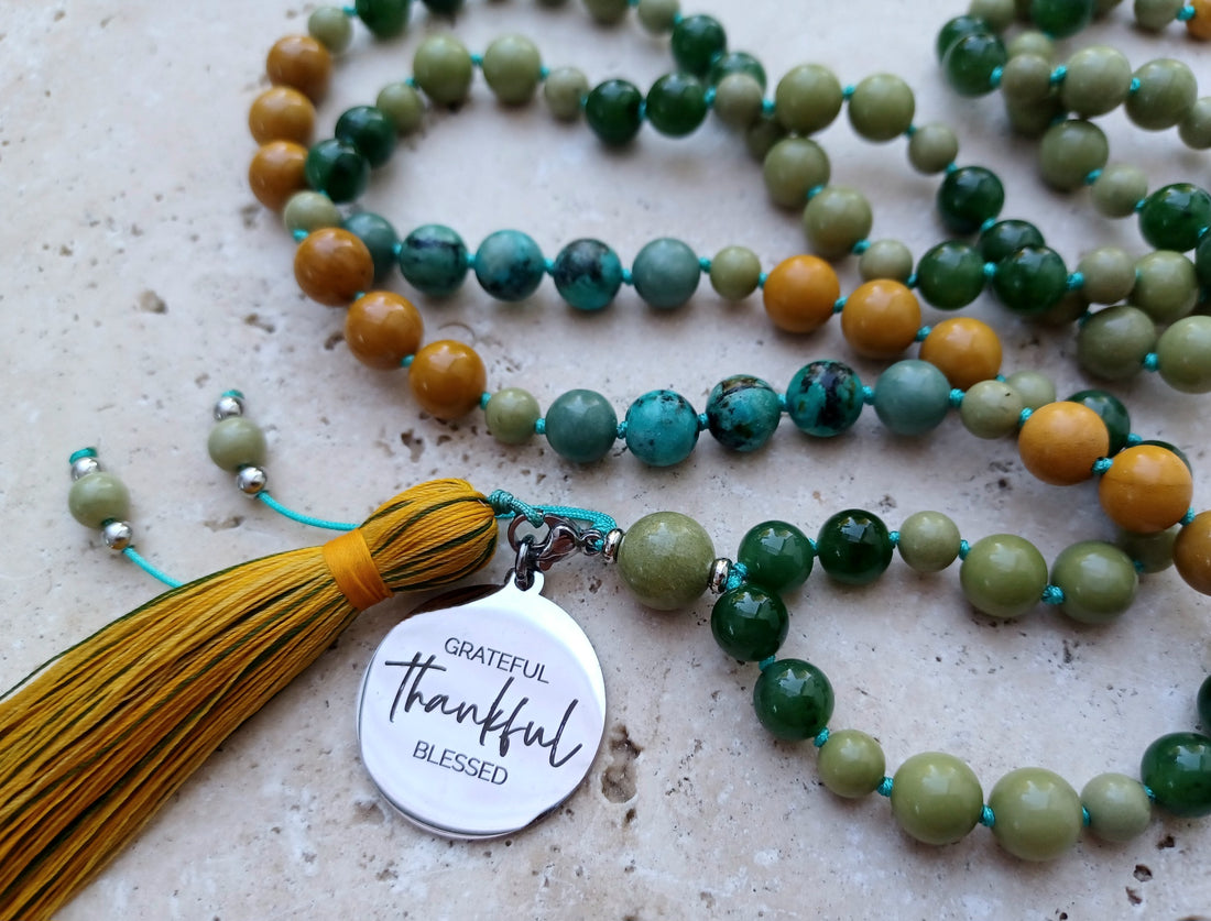 Mala GRATEFUL. Thankful. BLESSED. - Ein dankbares Herz erkennt den Reichtum, der längst da ist.
