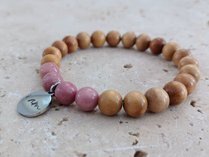 Armband I AM  – Vertrauen | Sandelholz &amp; Rhodonit