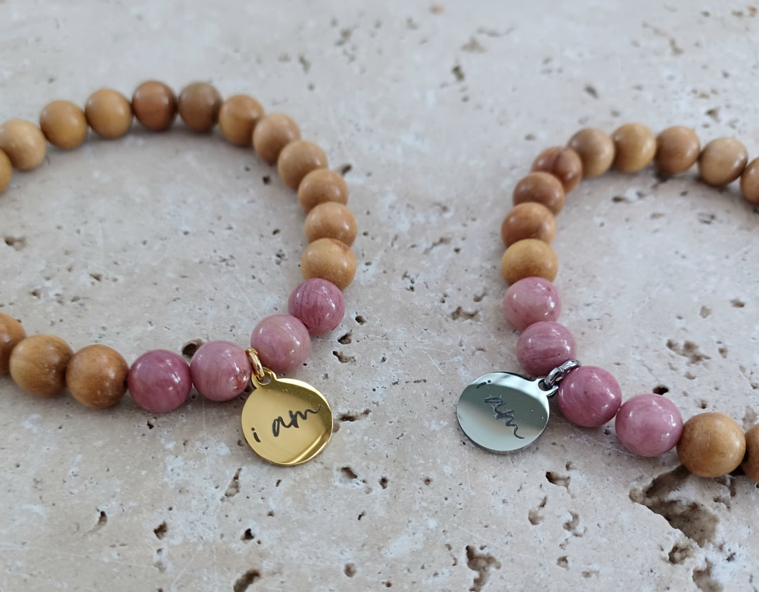 Armband I AM  – Vertrauen | Sandelholz &amp; Rhodonit