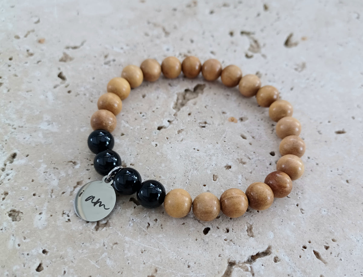 Armband I AM - Schutz | Sandelholz &amp; schwarzer Turmalin