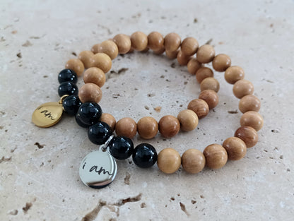 Armband I AM - Schutz | Sandelholz &amp; schwarzer Turmalin