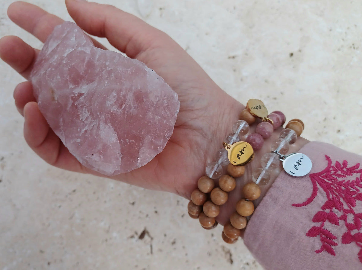 Armband I AM  – Vertrauen | Sandelholz &amp; Rhodonit