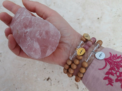Armband I AM  – Vertrauen | Sandelholz &amp; Rhodonit