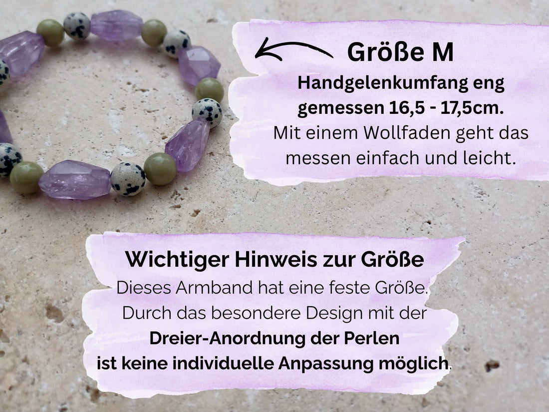 Armband Frühlingskraft - Größe M - für Handgelenkumfang (eng gemessen) 16,5 - 17,5cm