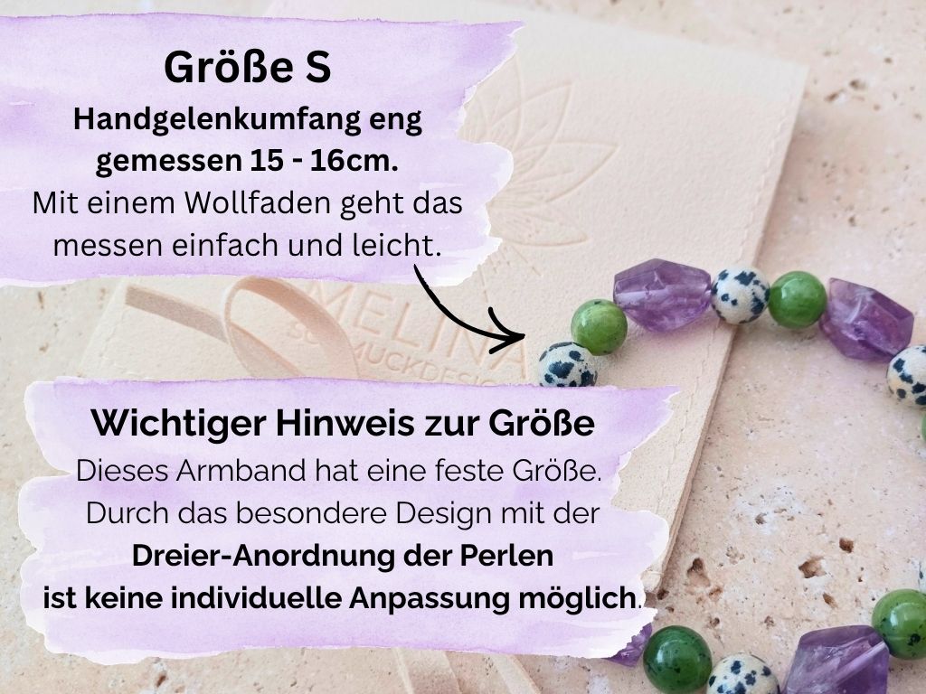 Armband Frühlingskraft - Größe S - für Handgelenkumfang (eng gemessen) 15 - 16cm