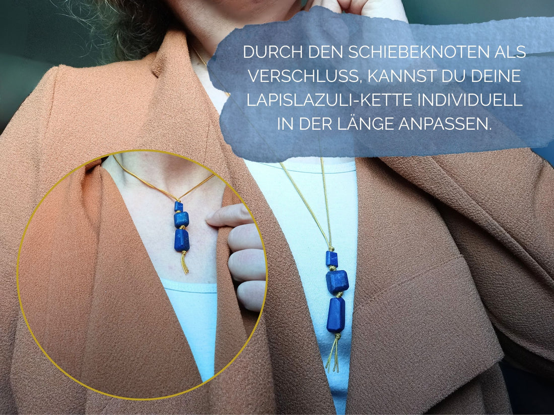 Kette Lapislazuli - „Klarheit beginnt mit Vertrauen in dich selbst.“