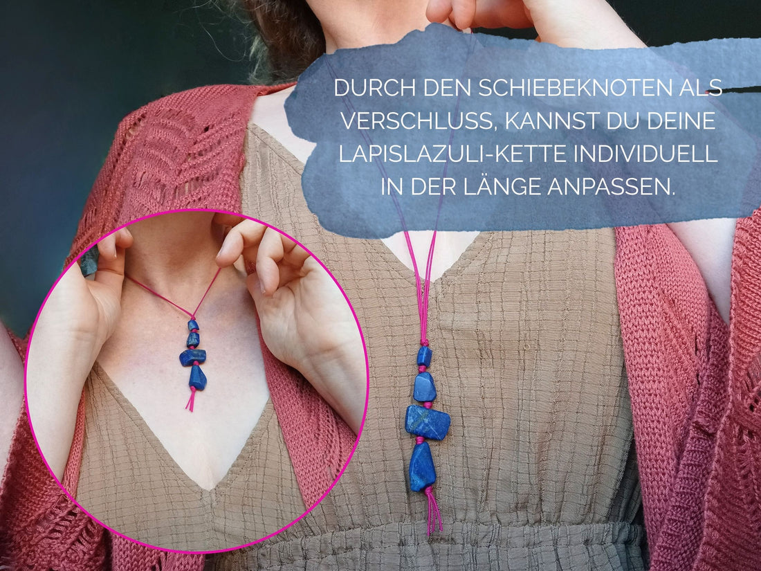 Kette Lapislazuli - „Dein Reminder für Gelassenheit &amp; Selbstvertrauen.“