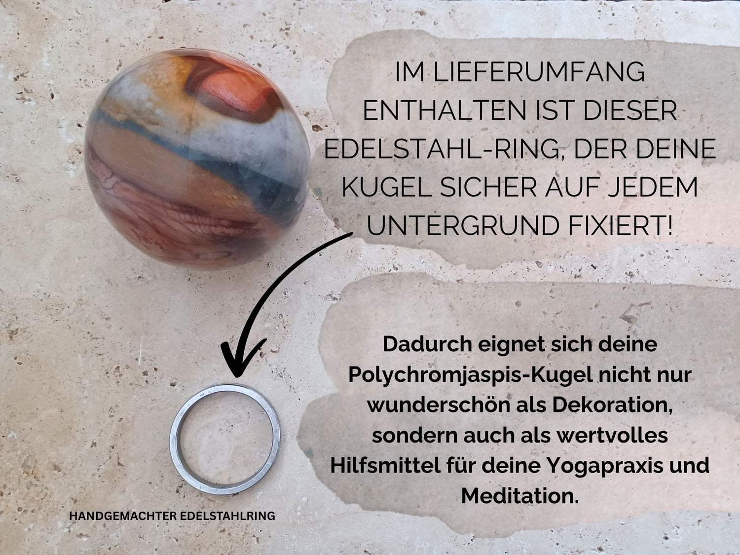 Polychromjaspis-Kugel - Schöpferkraft und Fantasie