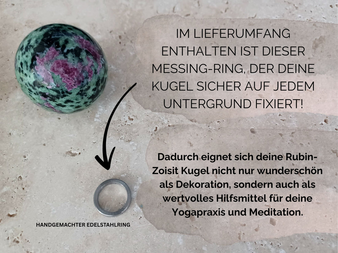 Rubin-Zoisit Kugel - Lebenskraft und Leidenschaft